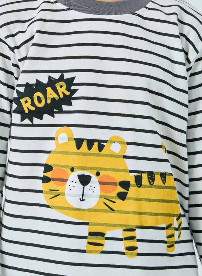 Styli Boys Tiger Graphic T-Shirt and Pyjama Set - Image 3