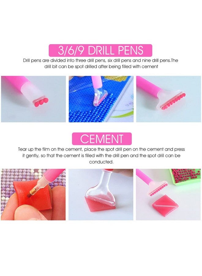 ZIBUYU® Diamond Painting Kit Tool 5D Diamond Art Pen Kit with 6 Diamond Painting Pen, 2 Tweezer, 10 Glue Clays, 4 Diamond Tray, 5D Diamond Painting Tool Kits Accessories - 22 Pieces - Image 3