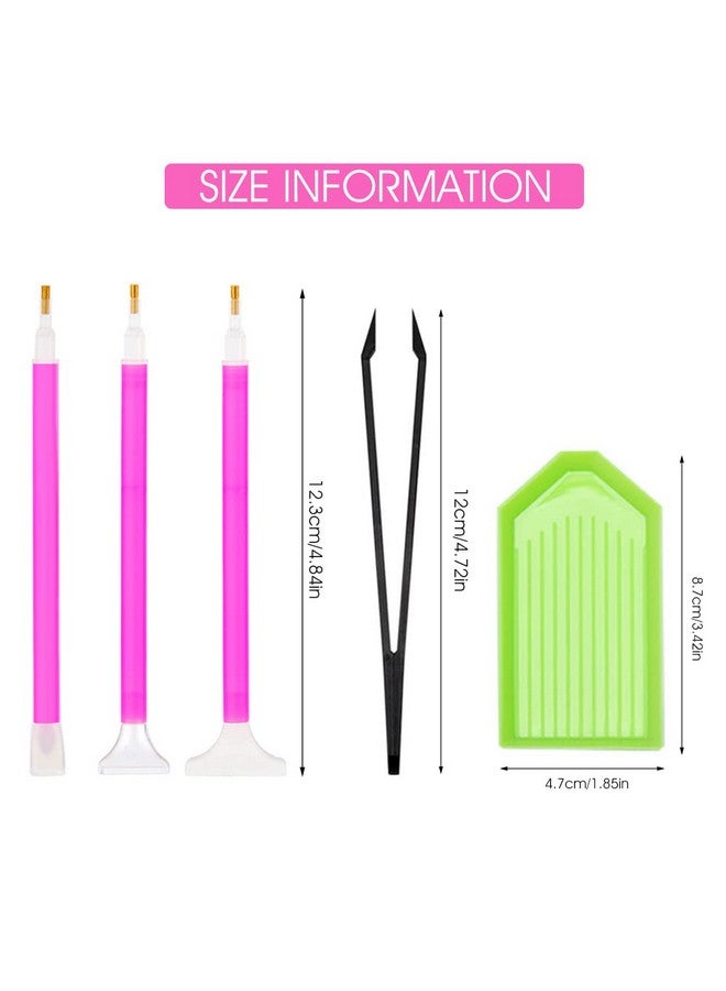 ZIBUYU® Diamond Painting Kit Tool 5D Diamond Art Pen Kit with 6 Diamond Painting Pen, 2 Tweezer, 10 Glue Clays, 4 Diamond Tray, 5D Diamond Painting Tool Kits Accessories - 22 Pieces - Image 2