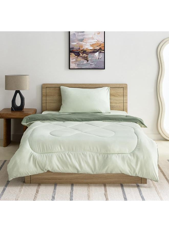 Home Box Derby 2-Piece Reversible Microfiber Single Comforter Set - 135x220 cm  - Image 3
