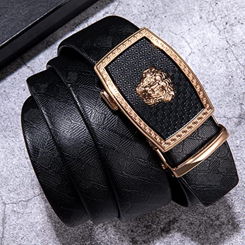 Dubulle Belts For Men Sliding Automatic Buckle Ratchet Dress Designer TOP Genuine Leather Strap Gifts - Image 4