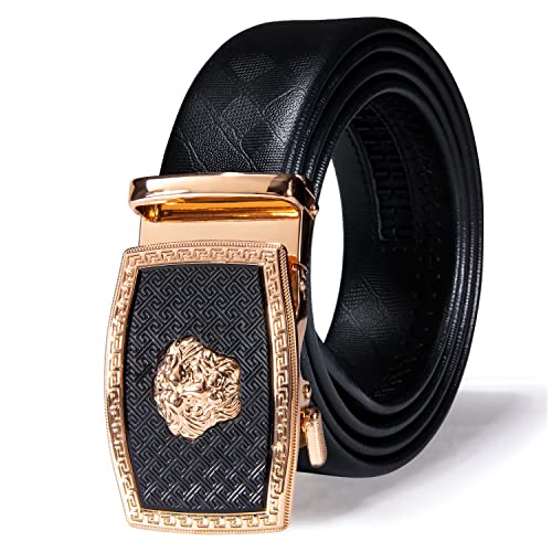 Dubulle Belts For Men Sliding Automatic Buckle Ratchet Dress Designer TOP Genuine Leather Strap Gifts - Image 1
