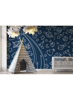 Home Gallery Navy Space Mural Fabric Wallpaper Covers An Area ​​Up To 4.2Mx3M With Adhesive  And Smoothing Tool  - Image 4