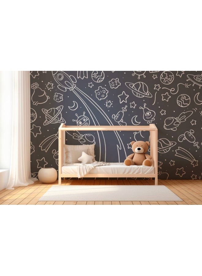 Home Gallery Navy Space Mural Fabric Wallpaper Covers An Area ​​Up To 4.2Mx3M With Adhesive  And Smoothing Tool  - Image 1