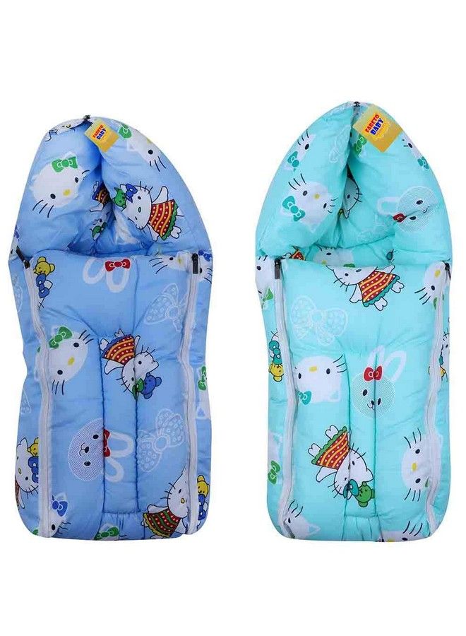 FARETO Baby Combo Of 2 Sleeping Bag Carry Bag Baby Bed Baby Wrapper(06 Months) (Blue & Pista Green) - Image 2