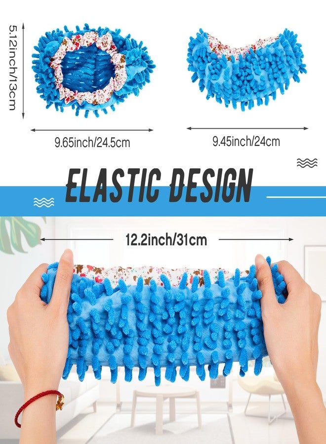 Toulite 10 Pcs 5 Pairs Mop Slippers Shoes for Floor Cleaning Washable Reusable Duster Slippers Microfiber Cleaning Socks for Men Women Sweeper Tools, 5 Colors - Image 2