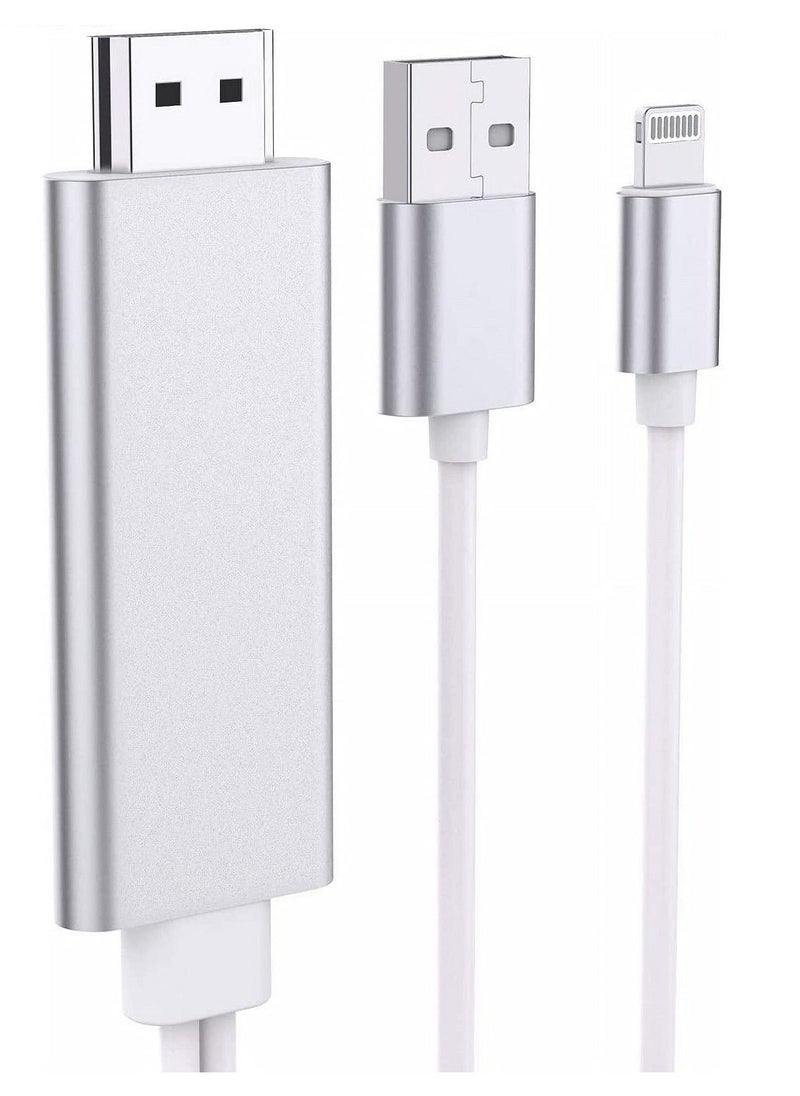 Generic Apple Lightning to HDMI Cable for iPhone to TV, Compatible for iPhone iPad to HDMI Cable Cord, 5.8FT 1080P Digital AV Adapter HDTV Cable for iPhone/iPad to TV Projector Monitor  - Image 1