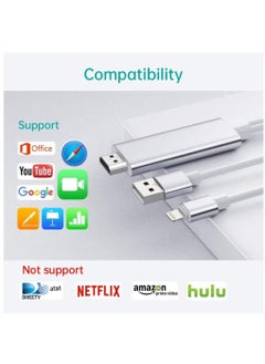 Generic Apple Lightning to HDMI Cable for iPhone to TV, Compatible for iPhone iPad to HDMI Cable Cord, 5.8FT 1080P Digital AV Adapter HDTV Cable for iPhone/iPad to TV Projector Monitor  - Image 4