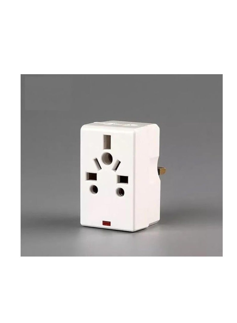 melfi 03 Way Adapter with Square-Pin, Universal Socket with Light and 13A Fuse - 3 Pin Plug Adapter 1PCS. (PACK OF 2) - Image 1