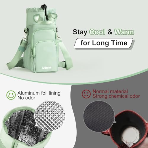 Dikuer Water Bottle Holder with Strap, 4 Big Pockets with Compartment, 24oz/32oz/40oz Crossbody Water Bottle Carrier Bag - Image 3