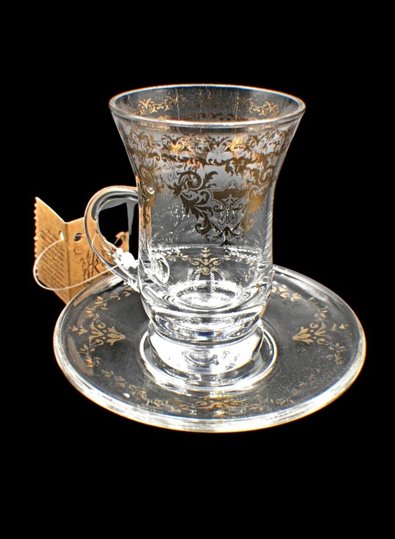 KuduArts Tea cups with saucer glass 6 pieces - Image 2