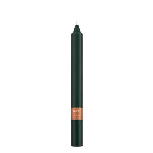 Root Candles 12-Count Unscented Dinner Candles Dripless Beeswax Enhanced Smooth Arista™ Boxed Candle Set, 9-Inch, Dark Green - Image 3