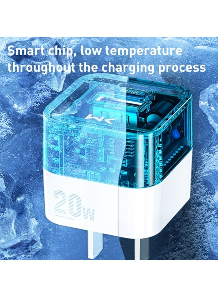 WEKOME Flash Series PD 20W Duble Port Fast Charger with QC 3.0 support. Wall charger plug travel adapter PD 20W fast charging power charger, compatible with Samsung AFC, Huawei SCP and other lower versions of iPhone - Etc black - Image 1