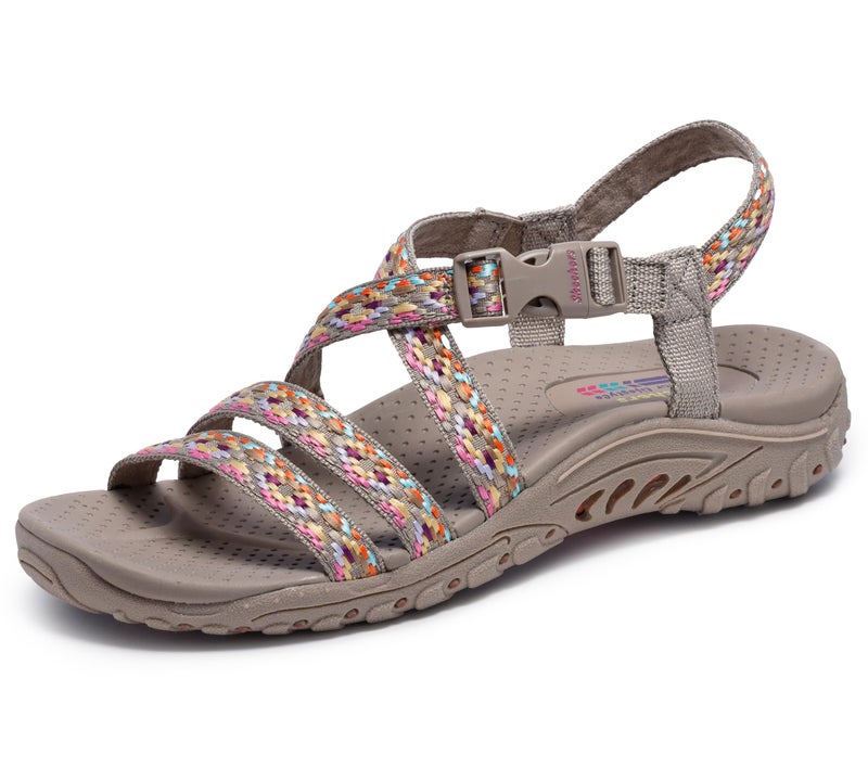 Skechers Women's REGGAE - DREAM WEAVER sporty outdoor sandal, Taupe Multi 9.5 M - Image 4