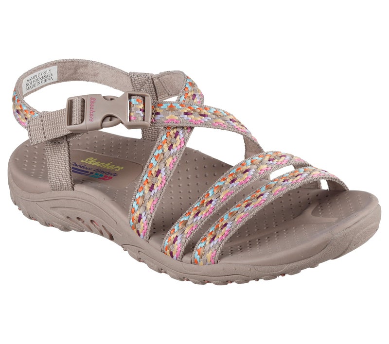 Skechers Women's REGGAE - DREAM WEAVER sporty outdoor sandal, Taupe Multi 9.5 M - Image 3