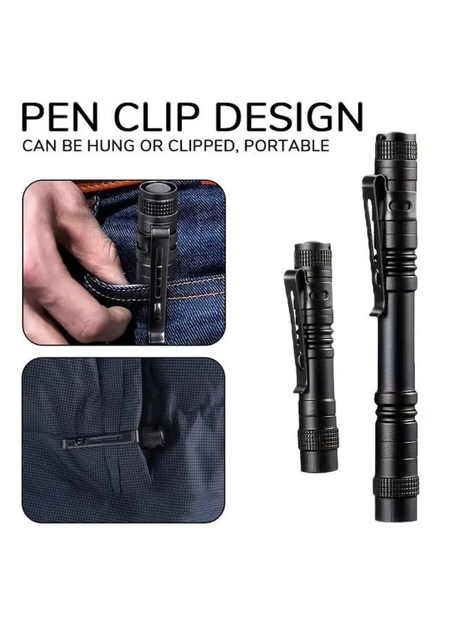 Portable Aluminum Alloy Mini Pocket Flashlight Pen Clip Keychain EDC Camping Light - Image 5