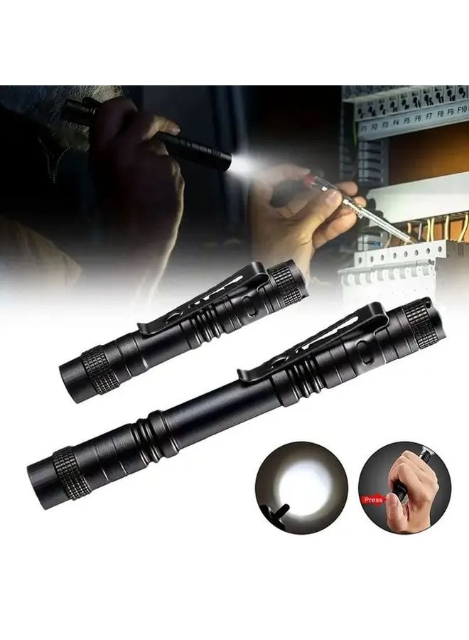 Portable Aluminum Alloy Mini Pocket Flashlight Pen Clip Keychain EDC Camping Light - Image 3
