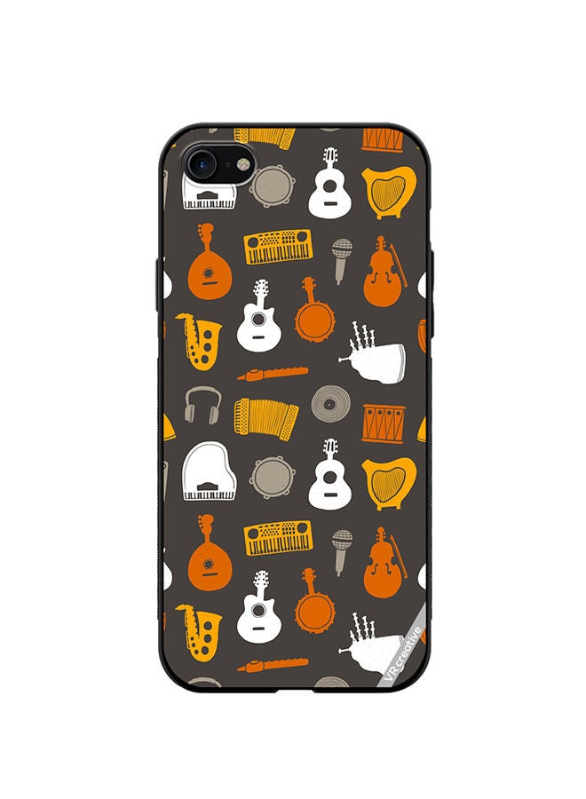 VR CREATIVE Protective Case Cover For Apple iPhone SE (2022) Musical Instruments Flat Design Multicolour - Image 1