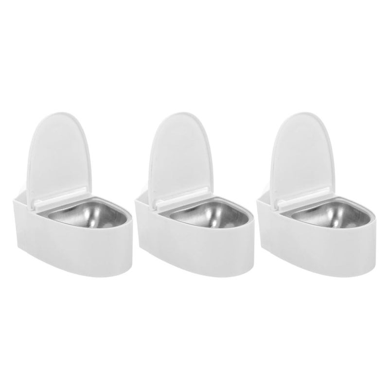 3Pcs Wall Mounted Ashtray Set With Lid Toilet Shape For Indoor Outdoor Bathroom Kitchen - Image 2