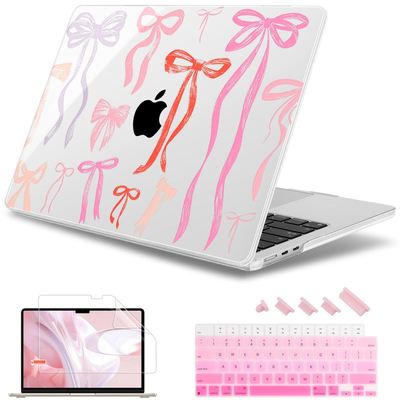 May Chen for M5 MacBook Air 136 Inch Case 2026 2025 20242022 Release M5 A3449 M4 A3240 M3 A3113 M2 A2681 Plastic Hard Shell Case for MacBook Air 136 with Retina Display Bows Girly - Image 2