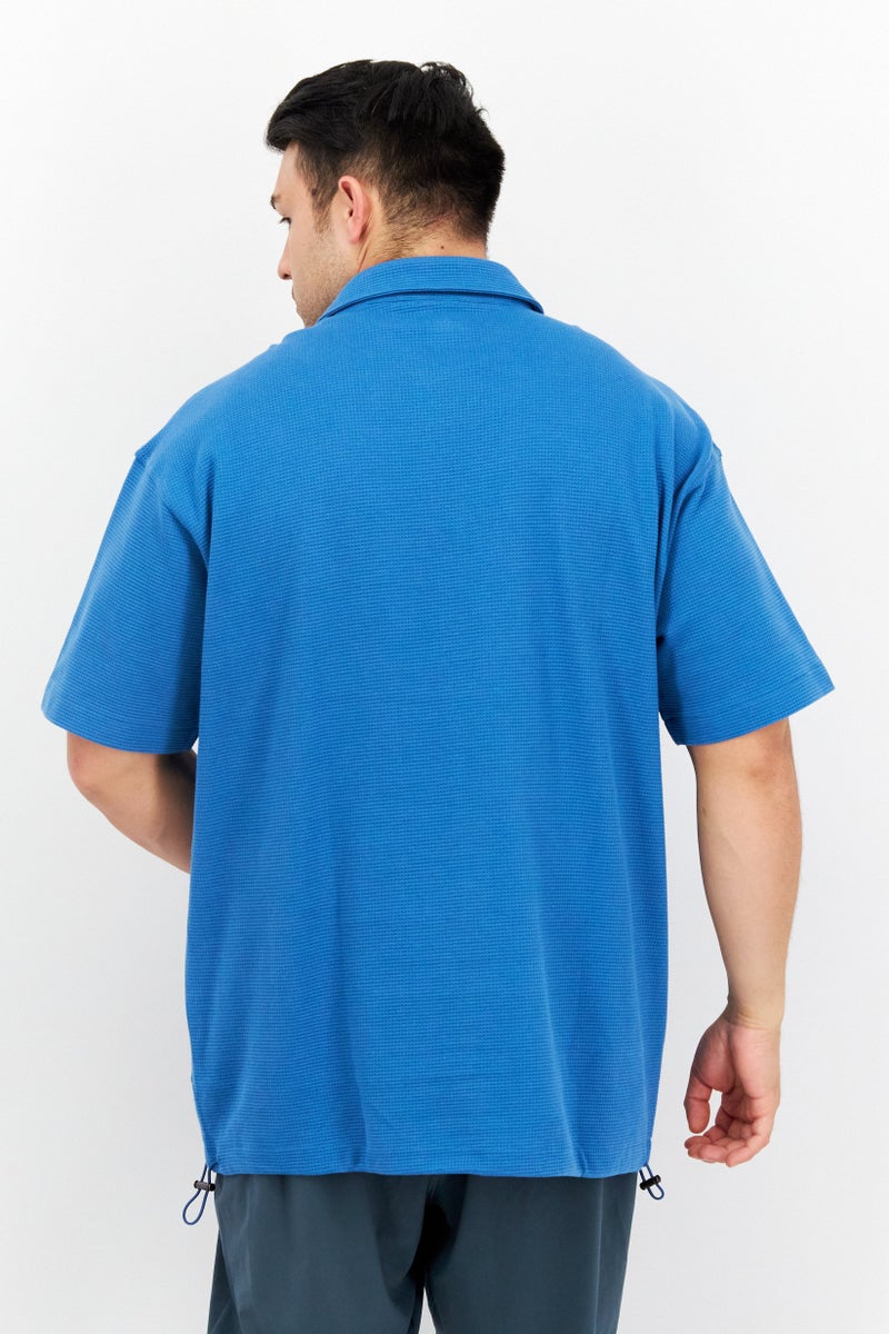 FILA قميص بولو رجالي رياضي قَصير الأكمام في الهواء الطلق، أزرق - Image 3