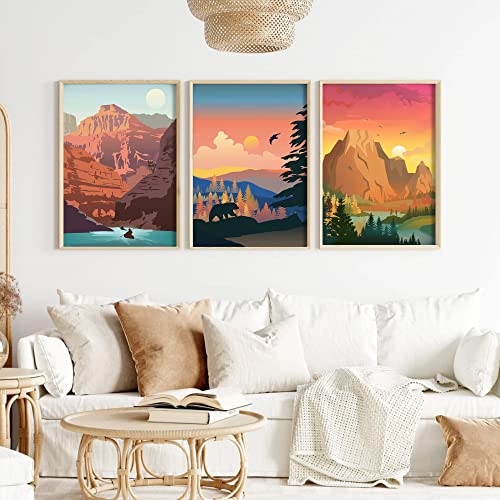 cupmod 6 Packs Paint by Number for Adults Beginners,National Park Painting by Number Kits on Canvas Without Frame,Lanscape Craft Arts for Home Wall Decor - Image 2