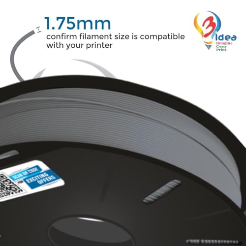 3IDEA 1.75mm ABS Premium 3D Printing Filament for 3D Printer and 3D Pen - 1kg (Grey) - Image 3