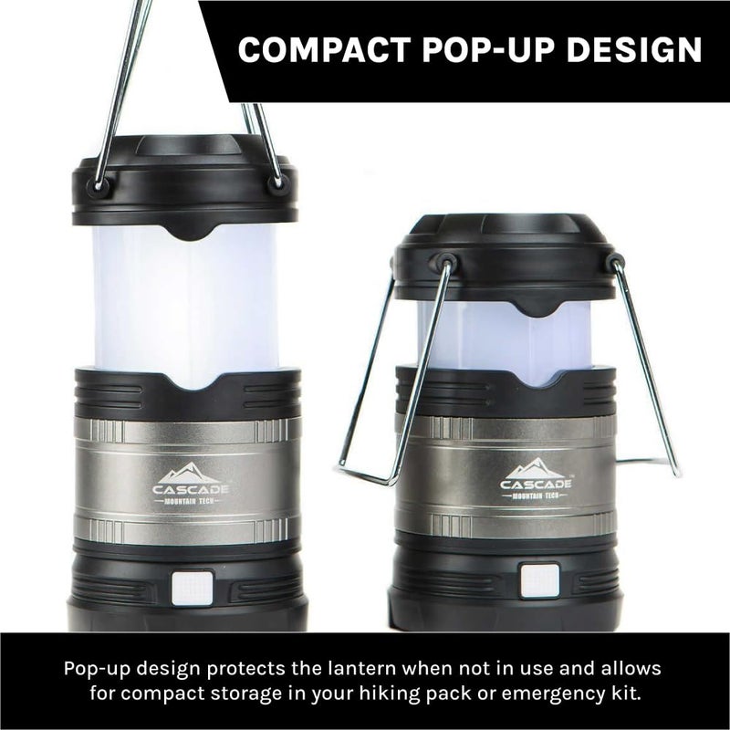 Cascade Mountain Tech Pop-Up IPX4 Water-Resistant LED Lantern with 4 Light Modes - 3 Pack - Image 4