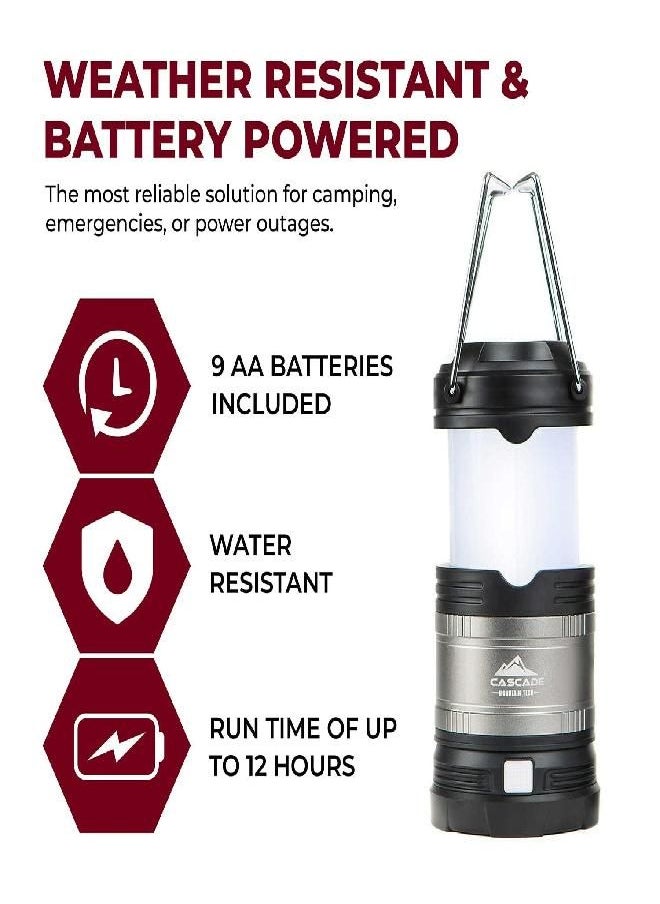 Cascade Mountain Tech - Mountain Tech Pop-Up Ipx4 Water-Resistant Led Lantern With 4 Light Modes - 3 Pack - Image 1