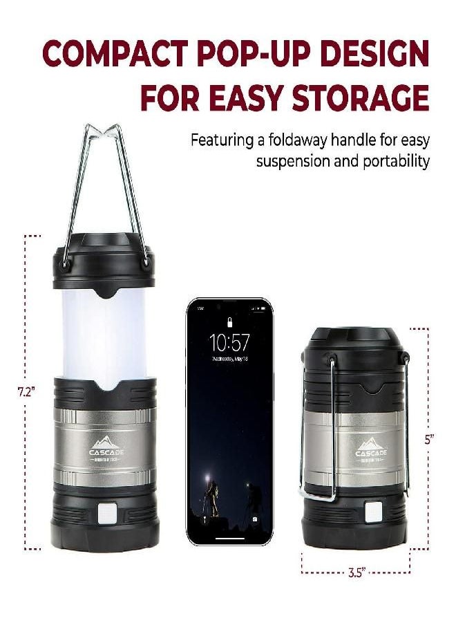 Cascade Mountain Tech - Mountain Tech Pop-Up Ipx4 Water-Resistant Led Lantern With 4 Light Modes - 3 Pack - Image 1