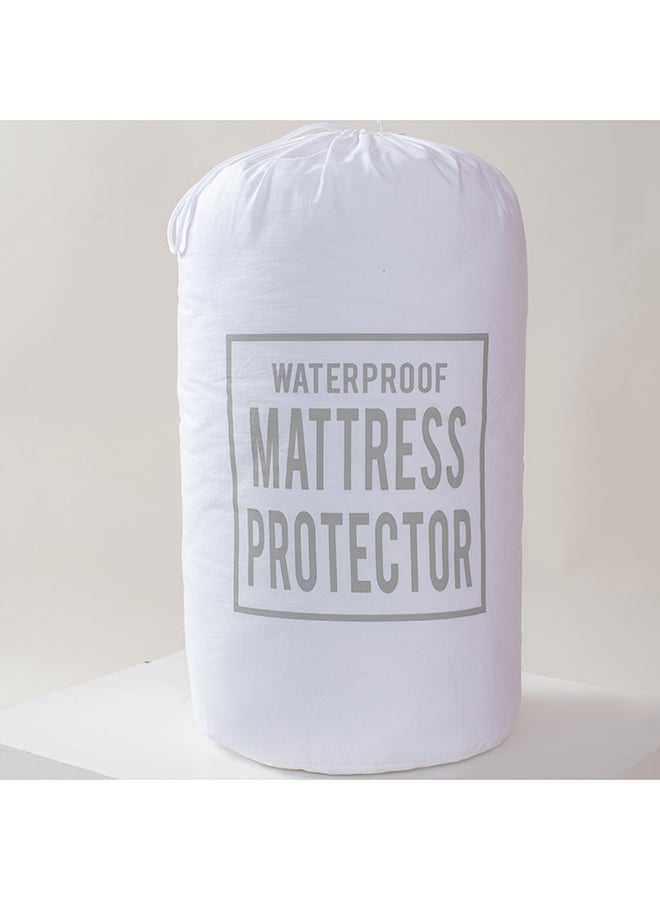 Boutique Blanche white cotton waterproof twin mattress protector 120*200*25cm - Image 1