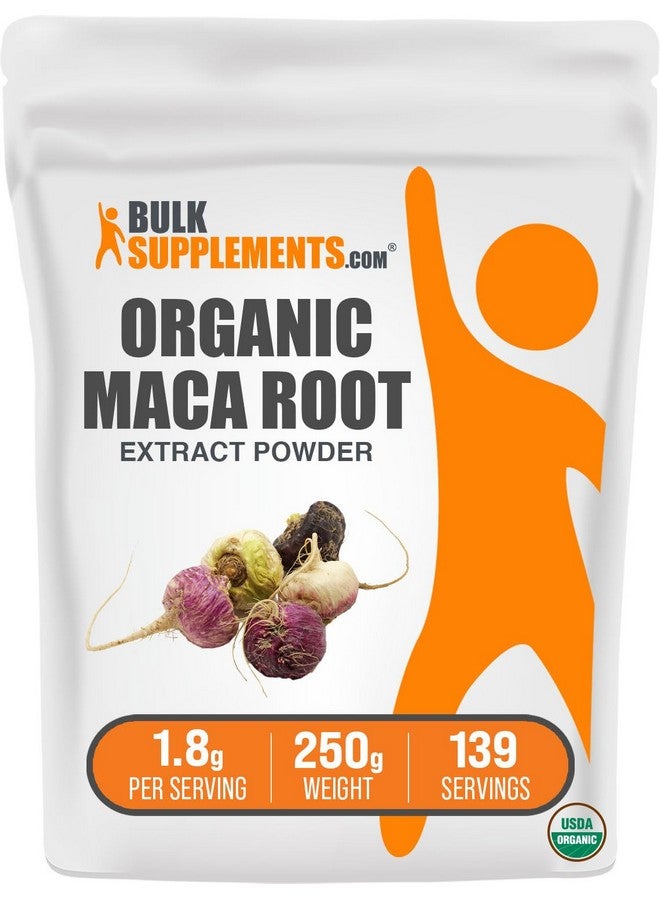 BulkSupplements مسحوق مستخلص جذر الماكا العضوي من BulkSupplements.com - مكمل الماكا، مسحوق الماكا العضوي، مستخلص الماكا - نباتي وخالي من الغلوتين، 1.8 جرام لكل حصة، 250 جرام (8.8 أونصة) (عبوة من 1) - Image 1