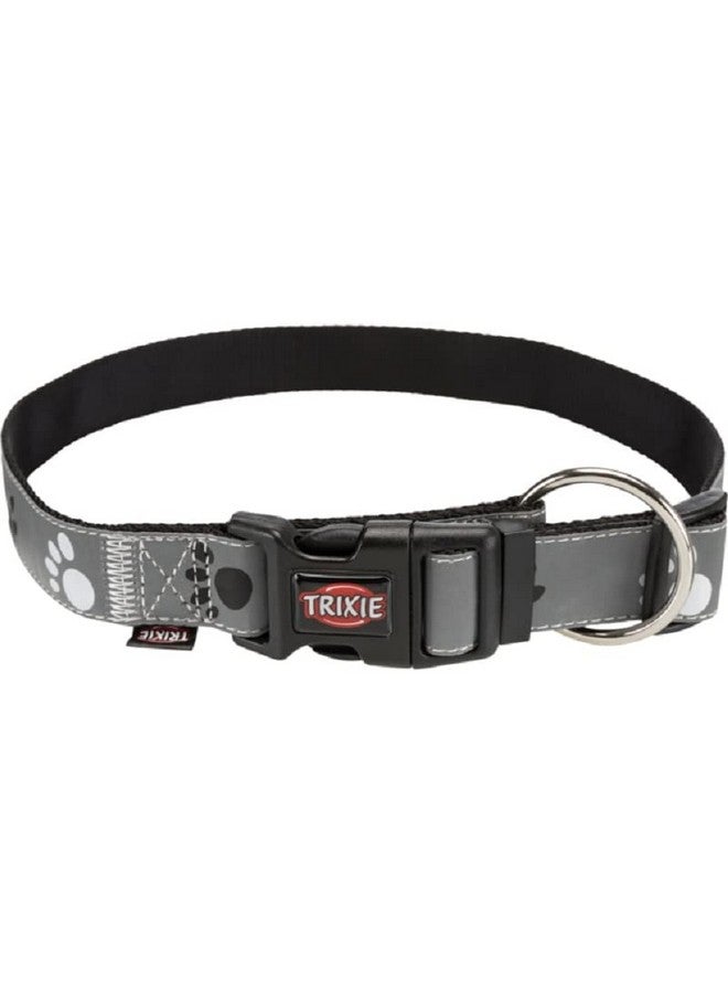 تريكسي حزام طوق عاكس قابل للتعديل للكلاب، حزام بنقشة مخلب، لون رمادي فضي (ML) - عبوة من قطعتين - Image 2