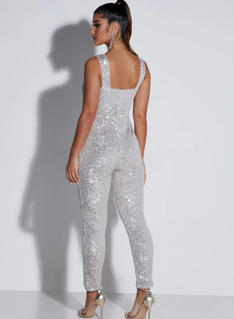 TFNC All Over Sequin Jumpsuit