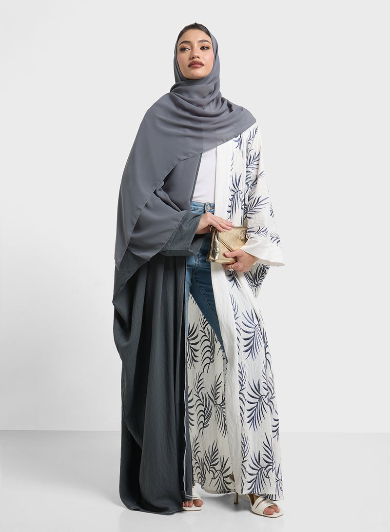 hayas closet Two colored Abaya with Embroidery design  - Image 5