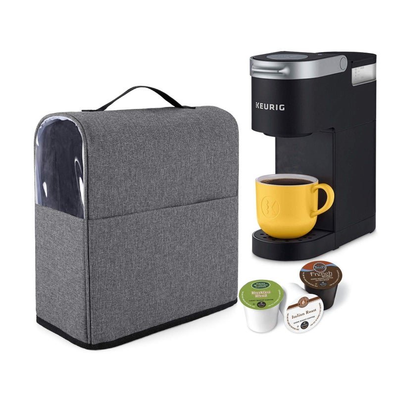 CURMIO Coffee Maker Dust Cover Compatible for Keurig KMini and KMini Plus Coffee Making Machine Cover with Pockets for K Cup Cover Only