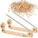STARVAST 200 Pcs Gold Tone Brooch Pin Backs Clasp 1 Inch Bar Pins Findings 3 Holes Safety Pins for Badge Insignia Citation Bars Making Corsage Name Tags Toy Pins and Jewelry Making - Image 2
