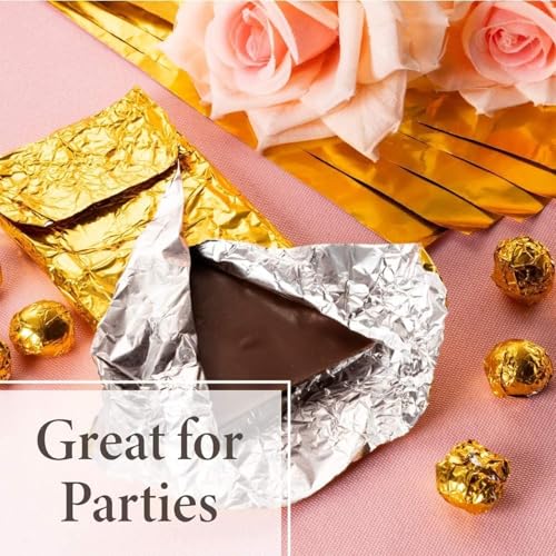 Juvale Gold Foil Candy Wrappers - Foil Sheets for Chocolate Bar Packaging - Multi-Purpose Candy Wrapper for Crafts - Versatile Chocolate Packaging - 6 x 7.5 in, Pack of 200 - Image 2