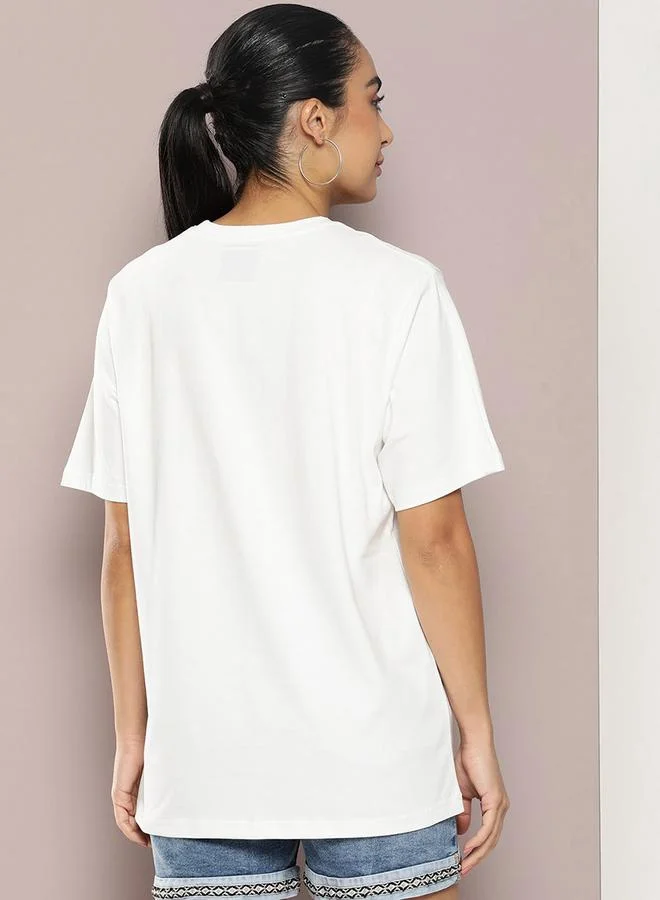 ديلينجر Oversized Face Print Round Neck T-Shirt by Styli