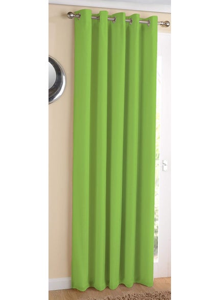 AIRWILL AIRWILL Cotton Apple Green Designed Blackout and Room Darkening 5ft Window Curtains Pack of 1 pc Solid Green  - Image 1