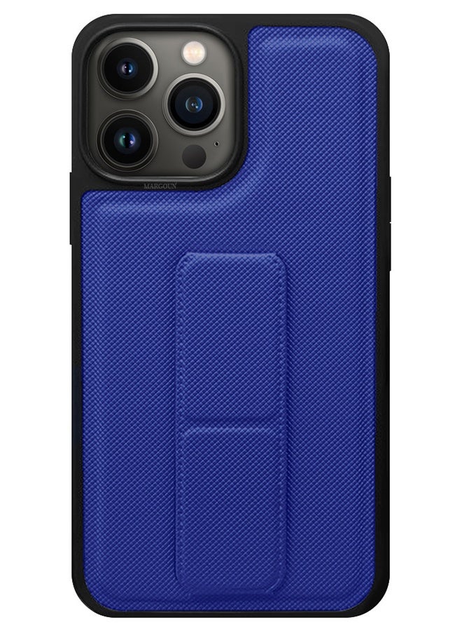 CATANES Shockproof Case with Integrated Hand Strap for iPhone 13 Pro Max - Foldable Kickstand and Anti-Drop Protection for Secure Grip and Hands-Free Viewing - Blue - Image 2