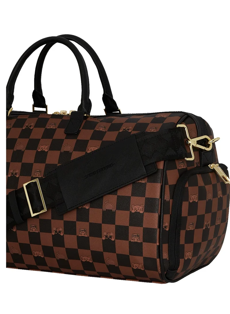 SPRAYGROUND PEEKING CHARACTER CHECK EMPEROR DUFFLE