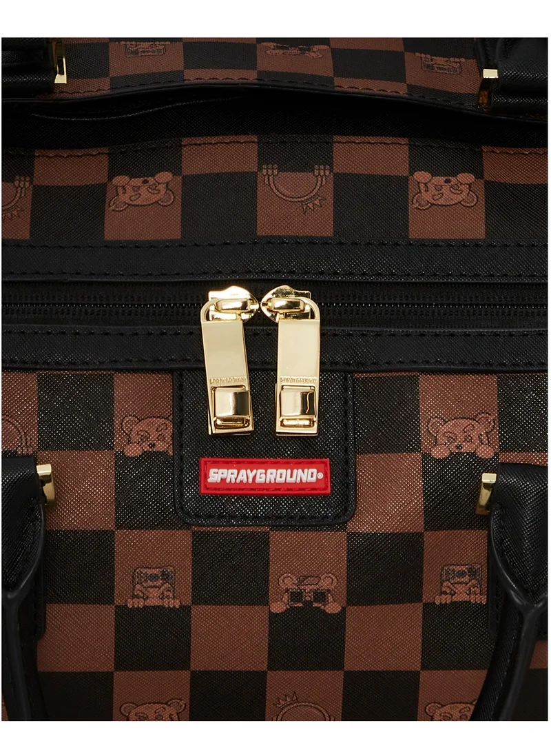 SPRAYGROUND PEEKING CHARACTER CHECK EMPEROR DUFFLE
