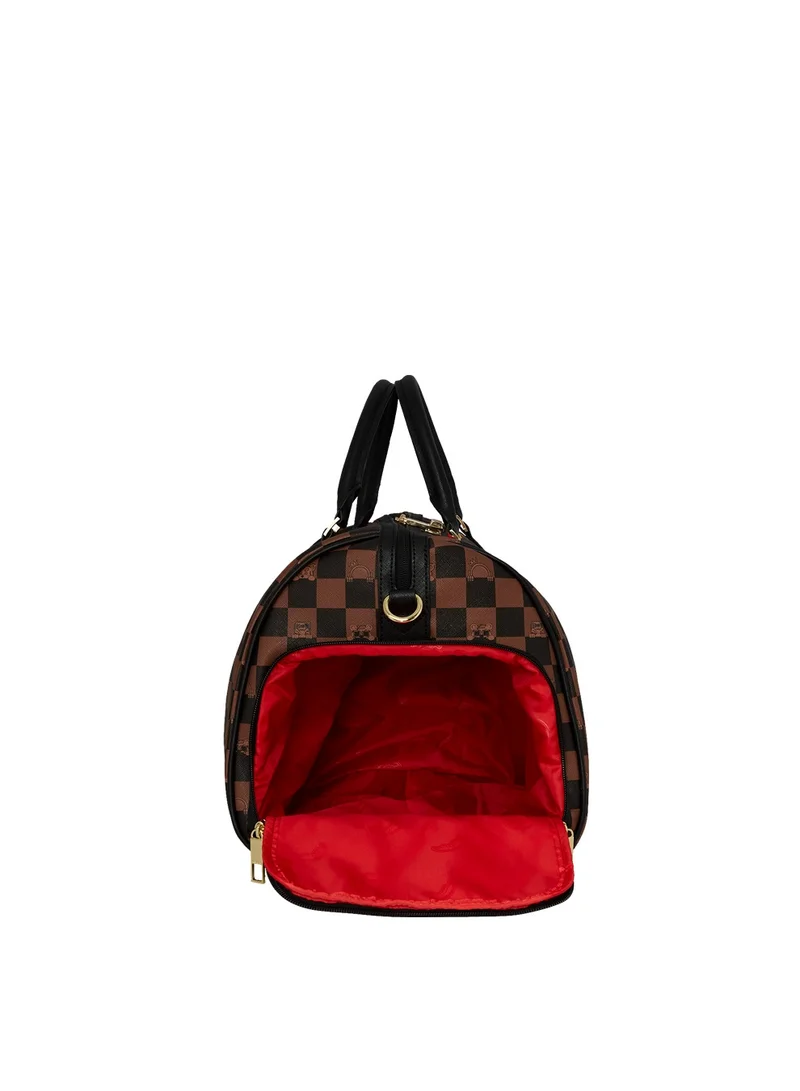 SPRAYGROUND PEEKING CHARACTER CHECK EMPEROR DUFFLE