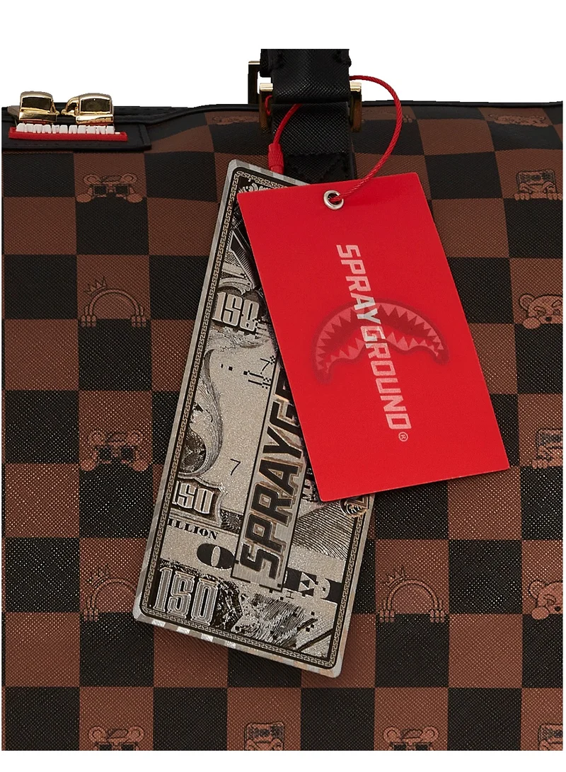 SPRAYGROUND PEEKING CHARACTER CHECK EMPEROR DUFFLE