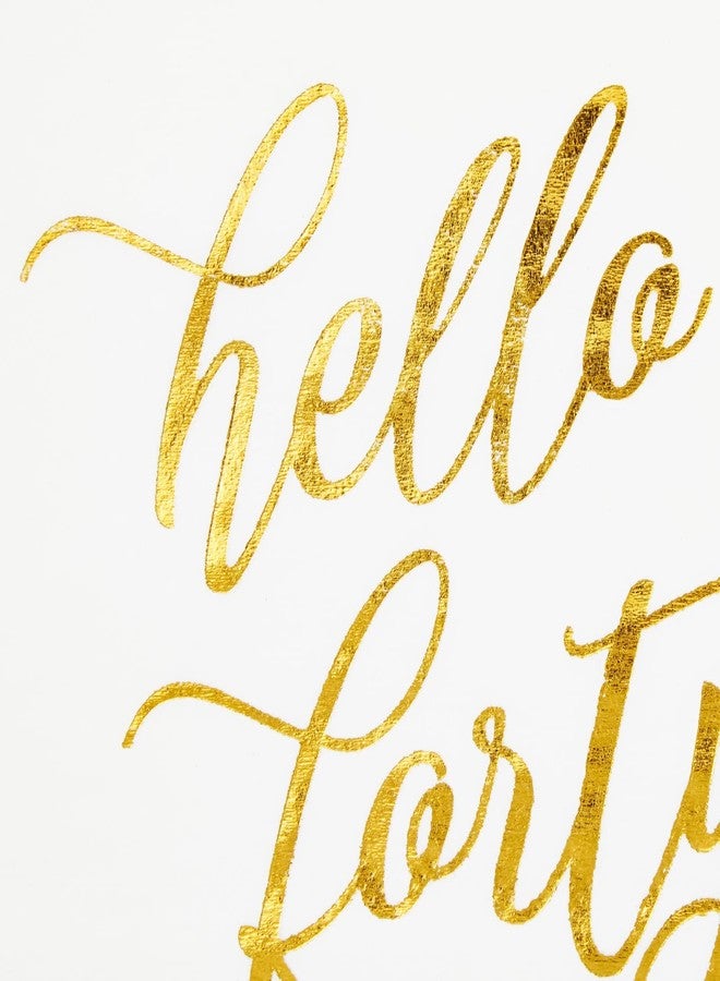 BLUE PANDA 40th Birthday Napkins - 50-Pack, 5 x 5 In Folded, White with Gold Foil Hello Forty Script - 3-Ply Absorbent Disposable Cocktail Napkins for Women & Men - Image 5