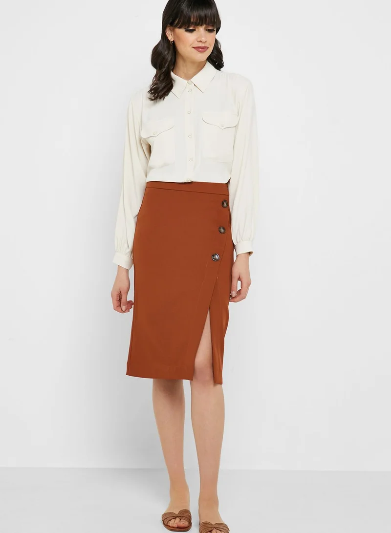 KOTON Button Detail Pencil Skirt