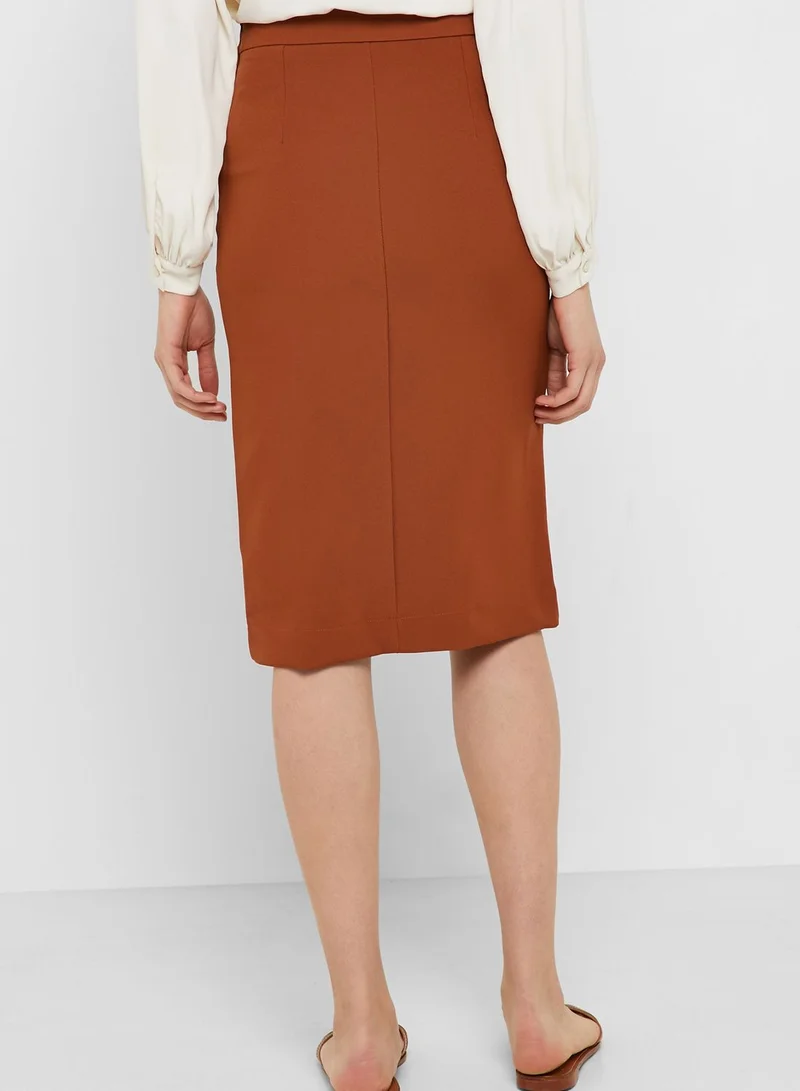 KOTON Button Detail Pencil Skirt