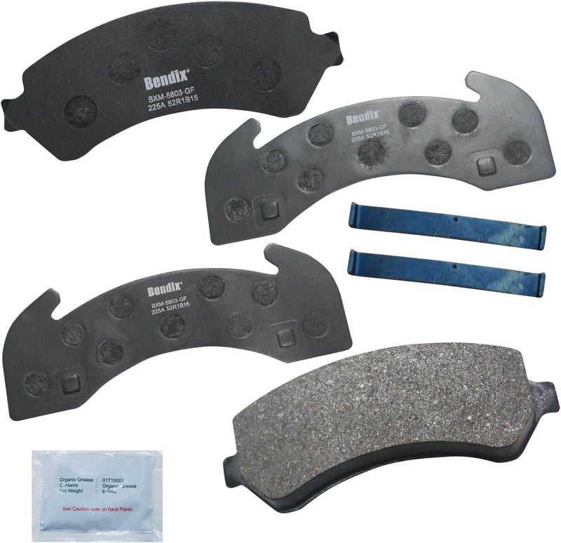 Bendix Fleet Metlok MKD225AFM Brake Pads for Blue Bird All American,All RE,Commercial Bus,TC1000,TC,Freightliner FL50,FL60,FL70,FS65,MB60,MB70,MB Line,MT55,International 1452SC,1552SC,1652SC,UPS - Image 1