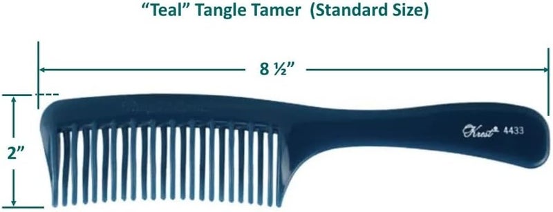Krest Teal Tangle Tamer Curved Tooth Comb for Smooth and Drag-Free Combing - Image 2